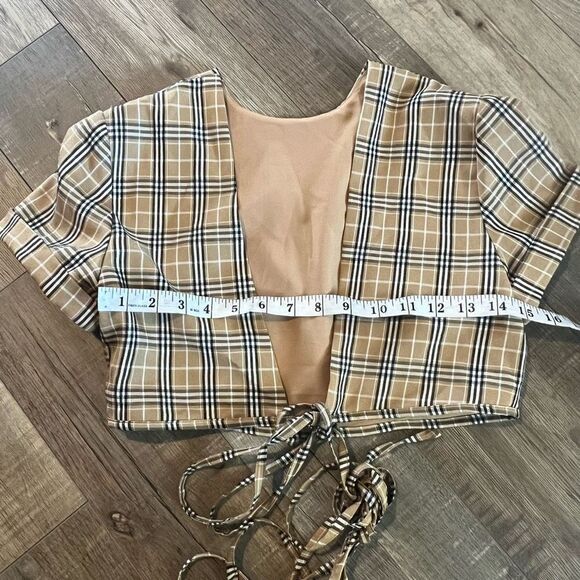 Atoir plaid crop top size 4 - Picture 3 of 5